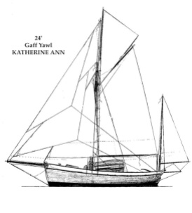 24' Cutter, Katherine Ann, sail plan