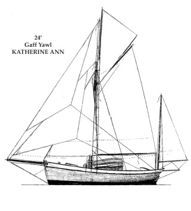 24' Cutter, Katherine Ann, sail plan